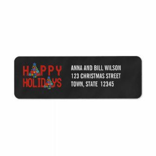CHALKBOARD HAPPY HOLIDAYS  RED LABELS