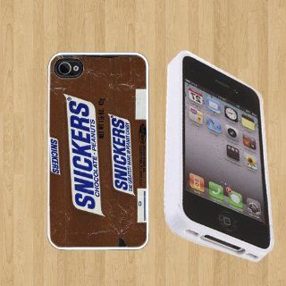 Snickers chocolate candy bar Custom Case/Cover FOR Apple iPhone 4 / 4s** WHITE** Rubber Case ( Ship From CA ) Cell Phones & Accessories