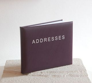 personalised leather 'aubergine' address book by oh so cherished