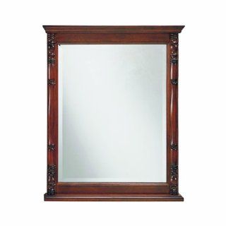 Samson 547 11 0705M Bombay Lightly Antiqued Rectangular Bathroom Mirror 32 3/4 Inch H X 27 Inch W, Light Brown