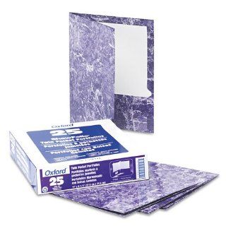 Marble Design Laminated High Gloss Twin Pocket Folder, Purple, 25/box 