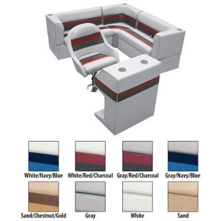 Deluxe Pontoon Furniture   Rear Group Package C Gray/Navy/Blue 89991GRYNVYBLU
