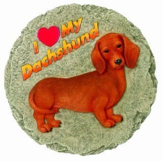 Spoontiques Red Dachshund Stepping Stone  Outdoor Decorative Stones  Patio, Lawn & Garden