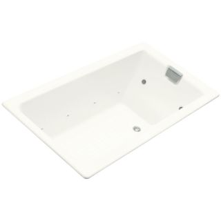 KOHLER Tea For Two 2 Person White Cast Iron Rectangular Whirlpool Tub (Common 54 in x 60 in; Actual 24 in x 36 in x 66 in)