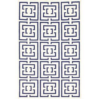 Nuloom Handmade Kilim Flatweave Maze Blue Rug (5 X 8)