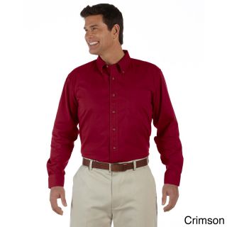 Devon and Jones Mens Titan Long sleeve Twill Button down Shirt Red Size XXL
