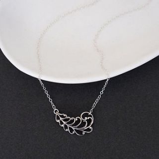 little feather necklace in sterling silver by maria allen boutique
