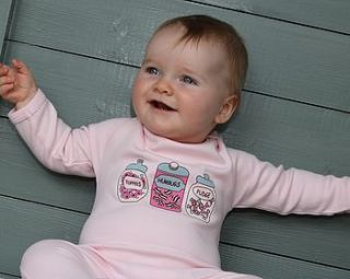 baby girl's sweetie jars rompasuit by jam childrenswear