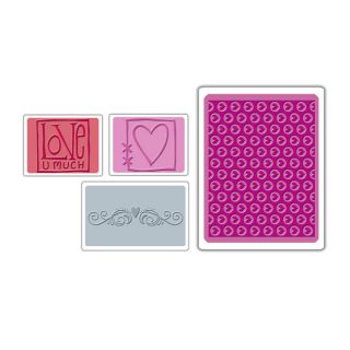 Sizzix Textured Impressions Embossing Folders 4 pack Love Set By Stu Kilgour