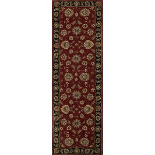Hand tufted Traditional Oriental Red/ Orange Rug (26 X 6)
