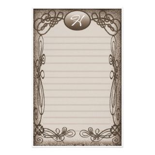 antique fancy lined stationery design