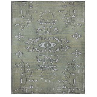 Hand knotted Blue Oriental Pattern Wool Rug (5 X 8)