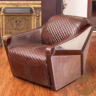 Christopher Knight Home Jetta Brown Leather And Metal Club Chair