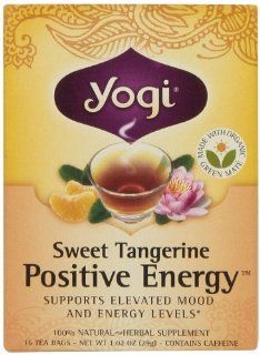 Yogi Sweet Tangerine Positive Energy, 1.02 Ounce (Pack of 6)  Grocery Tea Sampler  Grocery & Gourmet Food