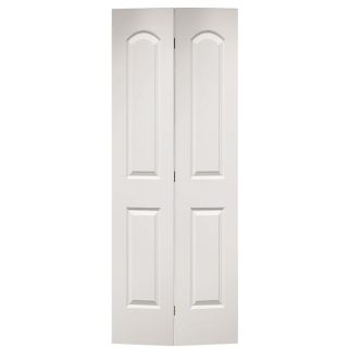 ReliaBilt 2 Panel Round Top Hollow Core Smooth Molded Composite Bifold Closet Door (Common 80.75 in x 36 in; Actual 79 in x 35.5 in)