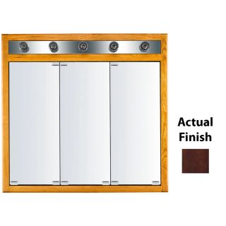 KraftMaid Classic 35 3/4 in x 33 3/4 in Kaffe Lighted Cherry Surface Mount and Recessed Medicine Cabinet