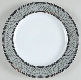 Ralph Lauren Silk Ribbon Slate Accent Luncheon Plate, Fine China Dinnerware   Sl