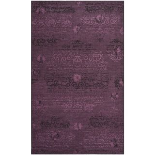 Safavieh Palazzo Black/purple Oriental Over dyed Chenille Rug (4 X 6)