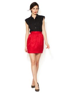 Silk Jacquard Textured Pencil Skirt by Dolce & Gabbana