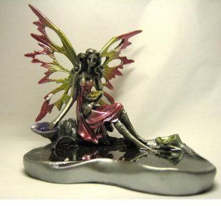 Fairy in the Garden   Pink Fairy Pewter Jewelry Tray   Fairies For Gardens