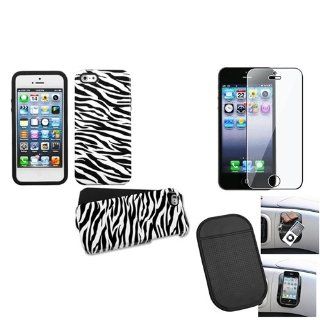 eForCity Film + Mat + Zebra Skin Fusion Case Cover compatible with Apple® iPhone® 5 Cell Phones & Accessories