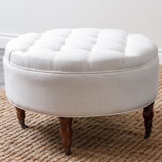 Abbyson Living Clarence Tufted Round Ottoman