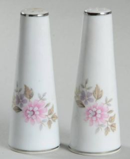 Halsey Anniversary Salt & Pepper Set, Fine China Dinnerware   Lavender,Yellow&Pi