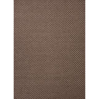 Handmade Flat Weave Solid Pattern Brown Wool Rug (5 X 8)