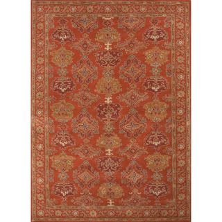 Hand tufted Traditional Floral Pattern Red/ Orange Rug (5 X 8)