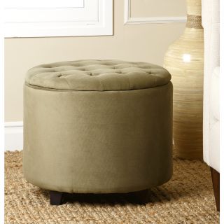 Abbyson Living Green Avery Tufted Lid Top Storage Ottoman