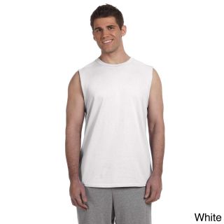 Gildan Gildan Mens Ultra Cotton Sleeveless T shirt White Size XL
