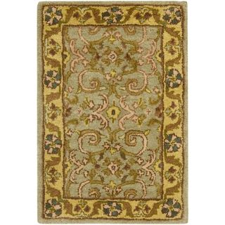 Safavieh Hand made Heritage Green/ Gold Wool Rug (3 X 5)