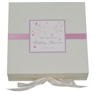 personalised papillon wedding memory box by dreams to reality design ltd