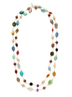 Long Multi Stone Strand Necklace by Margo Morrison