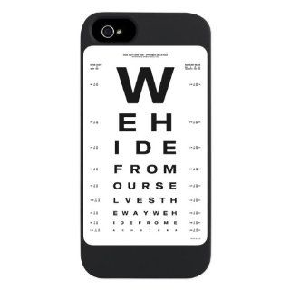 iPhone 5 or 5S Case Black Optometrist Opthamologist Eye Chart 