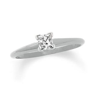 CT. Princess Cut Diamond Solitaire Engagement Ring in 14K White