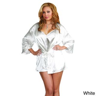 Dreamgirl Dreamgirl Shalimar Charmeuse Robe Set White Size L (12  14)