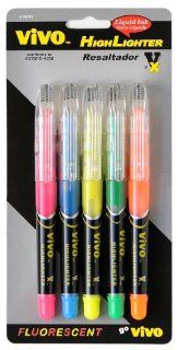 Vivo Vx Liquid Ink Highlighters, 5 Color Set, 18095 