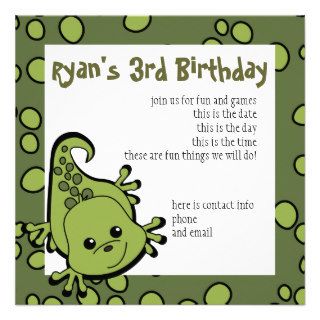 Cute Lil' Lizard Custom Invite
