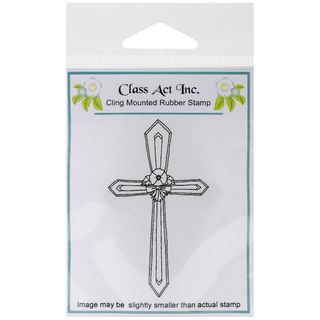 Class Act Cling Mounted Rubber Stamp 3x1.75 cross