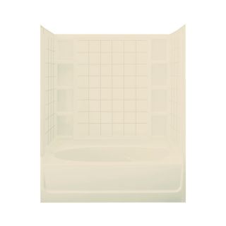 Sterling Ensemble AFD 74.25 in H x 60 in W x 42 in L Almond Polystyrene Wall 4 Piece Alcove Shower Kit with Bathtub
