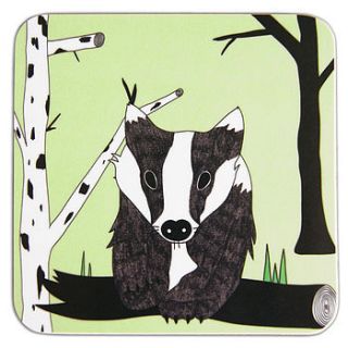 furry badger coaster or set by superfumi