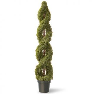 Artificial Topiary Tree 60" Double Cedar Spiral in Green Growers Pot