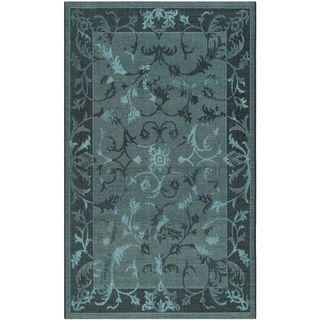 Safavieh Palazzo Black/turquoise Over dyed Oriental Chenille Rug (8 X 11)