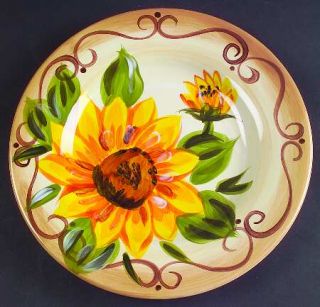 Tabletops Unlimited Sunny (Hand Painted) Dinner Plate, Fine China Dinnerware   H