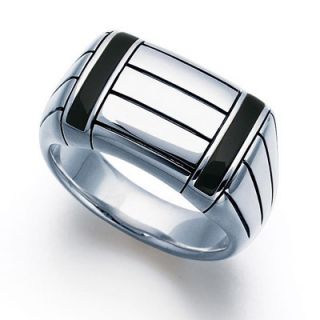 men s onyx and sterling silver striped band orig $ 279 00 204 99