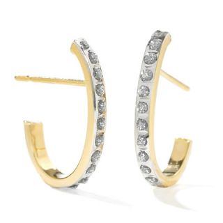 Diamond Fascination™ Half U Hoop Earrings in 14K Gold   Zales