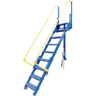 Vestil Extendable Rolling Step Ladder — 8-Step Model, 142in.L x 39in.W x 20in.D, Model# LAD-FM-8  Rolling Ladders   Platforms
