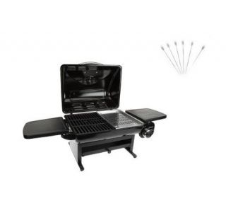 Cuisinart 240 sq. in. Gas Grill with Grill Platter & S/6 Skewers —