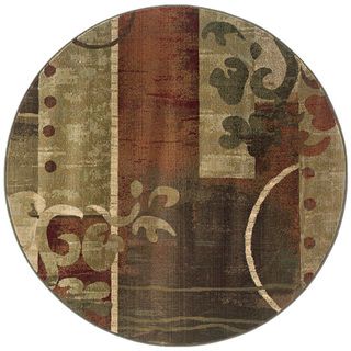 Generations Green/ Red Polypropylene Area Rug (6 Round)
